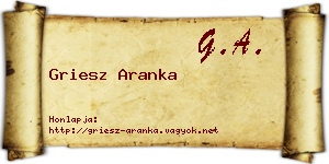 Griesz Aranka névjegykártya